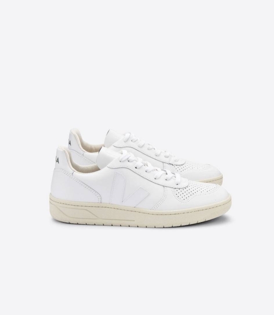 Veja V-10 Läder Träningsskor Dam Vita | 470FNKBQY